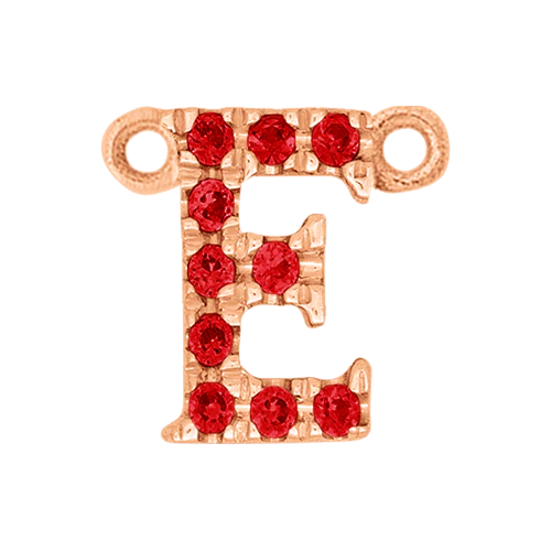 Ruby + 14k Rose Gold Letter Charm - Image 5
