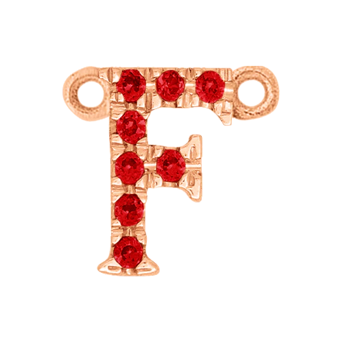 Ruby + 14k Rose Gold Letter Charm - Image 6