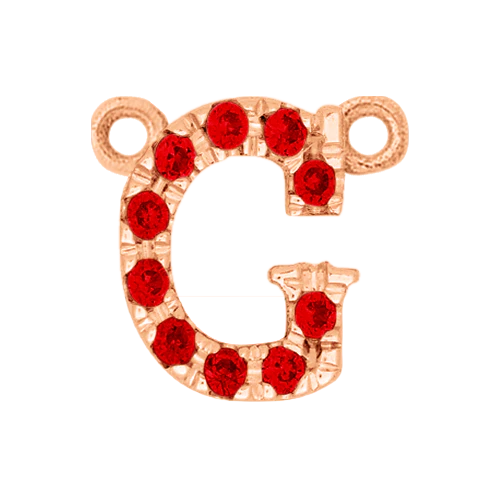Ruby + 14k Rose Gold Letter Charm - Image 7