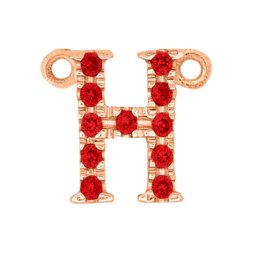 Ruby + 14k Rose Gold Letter Charm - Image 8