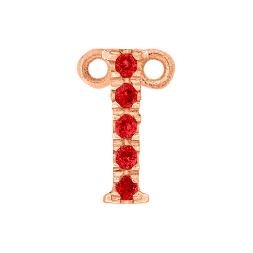 Ruby + 14k Rose Gold Letter Charm - Image 9