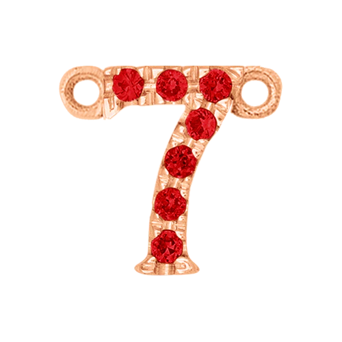 Ruby + 14k Rose Gold Number Charm - Image 10