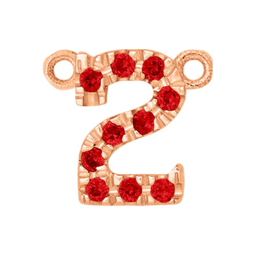 Ruby + 14k Rose Gold Number Charm - Image 3