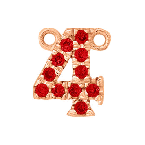 Ruby + 14k Rose Gold Number Charm - Image 4