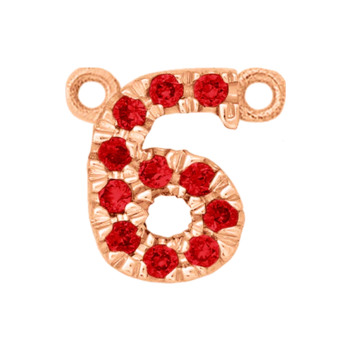 Ruby + 14k Rose Gold Number Charm - Image 5