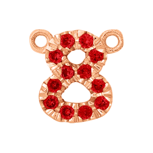 Ruby + 14k Rose Gold Number Charm - Image 6