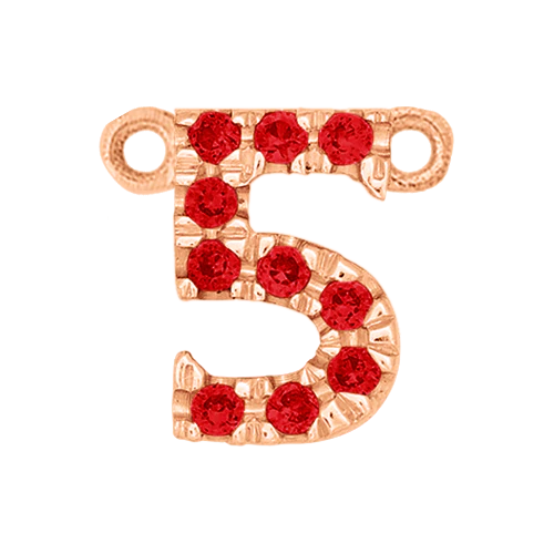 Ruby + 14k Rose Gold Number Charm - Image 9