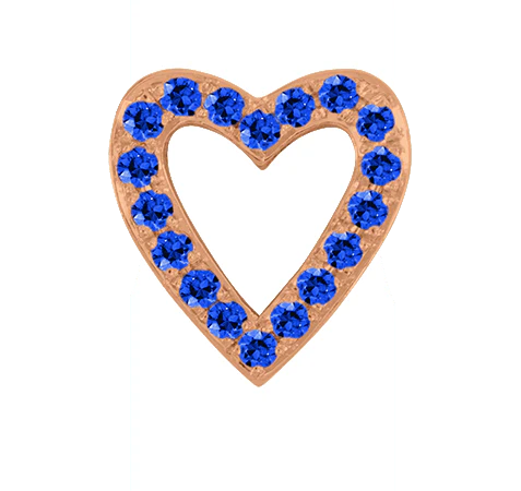 Rose Gold, Blue Sapphire Charm Bead - Image 3