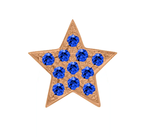 Rose Gold, Blue Sapphire Charm Bead - Image 4