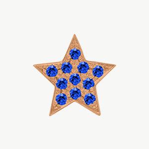 Rose Gold, Blue Sapphire Charm Bead - Image 6