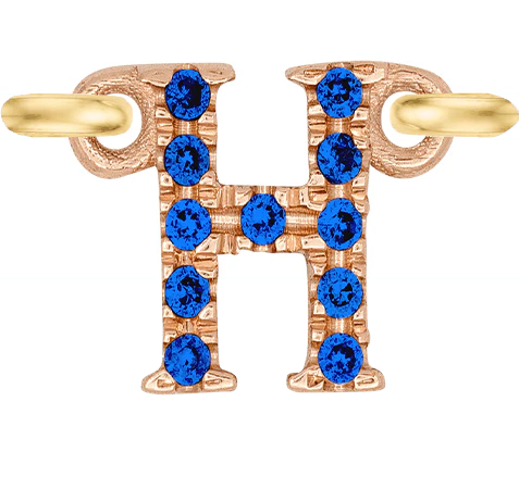 Rose Gold, Blue Sapphire Letter - Image 10