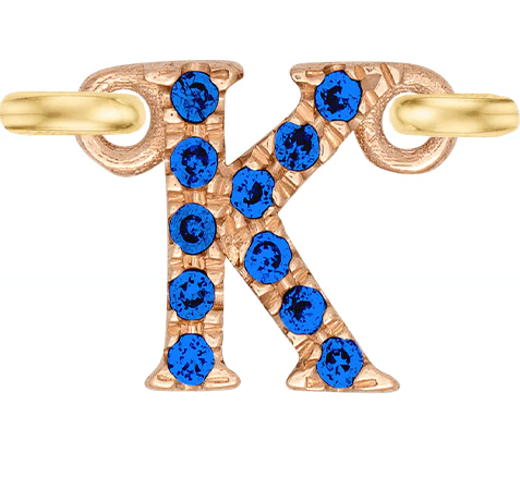 Rose Gold, Blue Sapphire Letter - Image 13