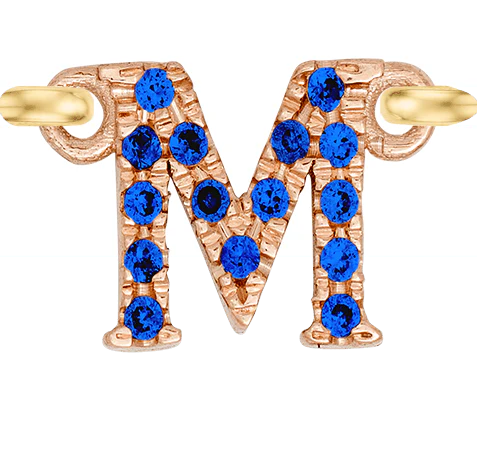 Rose Gold, Blue Sapphire Letter - Image 15