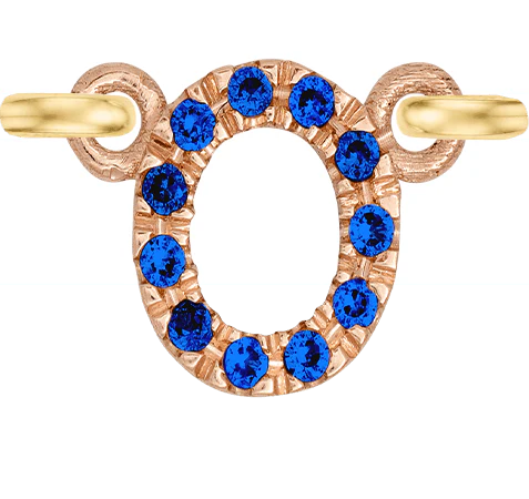 Rose Gold, Blue Sapphire Letter - Image 17