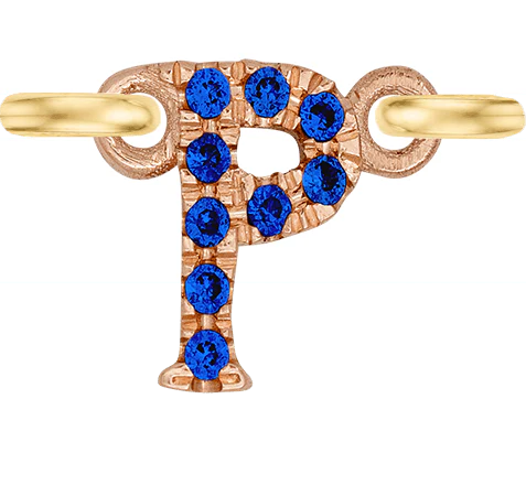 Rose Gold, Blue Sapphire Letter - Image 18