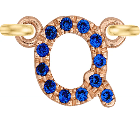 Rose Gold, Blue Sapphire Letter - Image 19