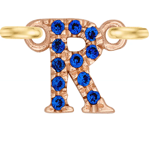 Rose Gold, Blue Sapphire Letter - Image 20
