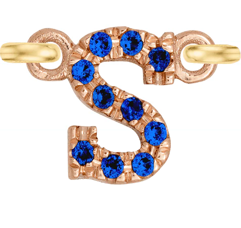 Rose Gold, Blue Sapphire Letter - Image 21