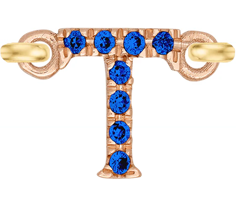 Rose Gold, Blue Sapphire Letter - Image 22