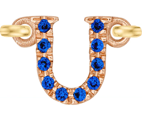 Rose Gold, Blue Sapphire Letter - Image 23