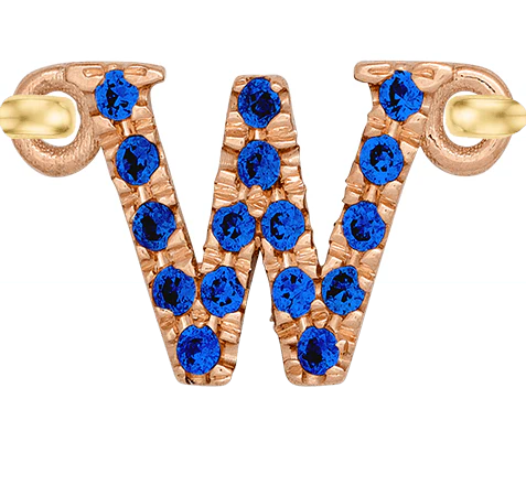 Rose Gold, Blue Sapphire Letter - Image 25
