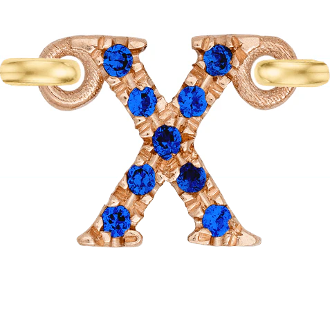 Rose Gold, Blue Sapphire Letter - Image 26