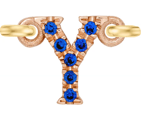 Rose Gold, Blue Sapphire Letter - Image 27