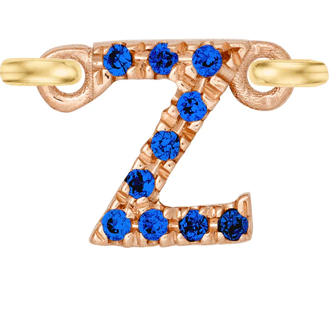 Rose Gold, Blue Sapphire Letter - Image 28