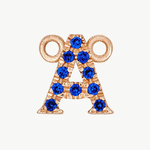 Rose Gold, Blue Sapphire Letter - Image 29