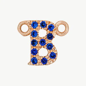Rose Gold, Blue Sapphire Letter - Image 30