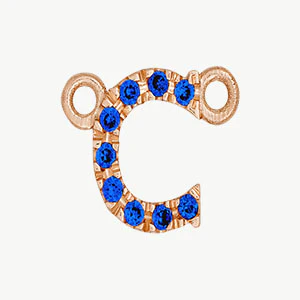 Rose Gold, Blue Sapphire Letter - Image 31