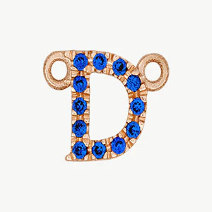 Rose Gold, Blue Sapphire Letter - Image 32