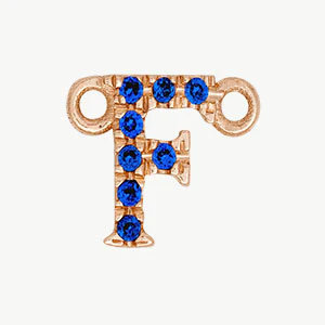 Rose Gold, Blue Sapphire Letter - Image 34