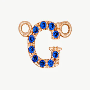 Rose Gold, Blue Sapphire Letter - Image 35