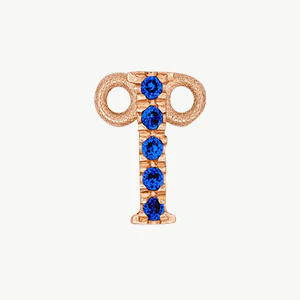 Rose Gold, Blue Sapphire Letter - Image 37
