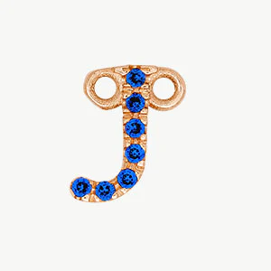 Rose Gold, Blue Sapphire Letter - Image 38