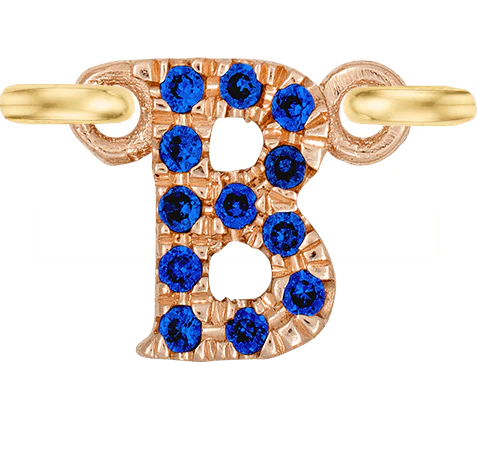 Rose Gold, Blue Sapphire Letter - Image 4