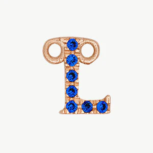Rose Gold, Blue Sapphire Letter - Image 40