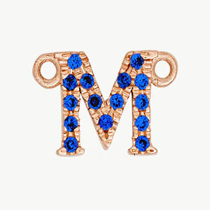 Rose Gold, Blue Sapphire Letter - Image 41