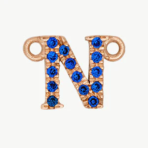 Rose Gold, Blue Sapphire Letter - Image 42
