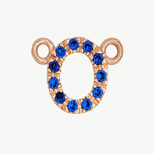 Rose Gold, Blue Sapphire Letter - Image 43
