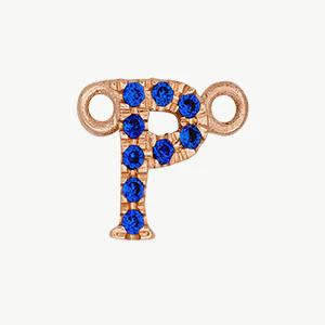 Rose Gold, Blue Sapphire Letter - Image 44