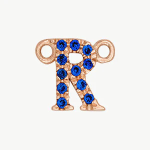 Rose Gold, Blue Sapphire Letter - Image 46