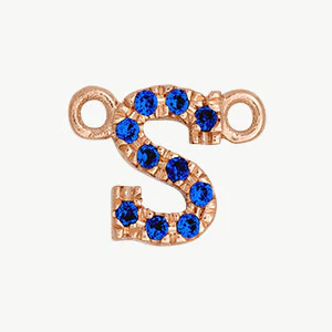 Rose Gold, Blue Sapphire Letter - Image 47