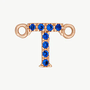Rose Gold, Blue Sapphire Letter - Image 48