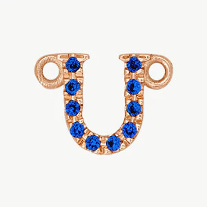 Rose Gold, Blue Sapphire Letter - Image 49
