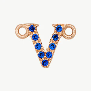 Rose Gold, Blue Sapphire Letter - Image 50