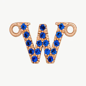 Rose Gold, Blue Sapphire Letter - Image 51