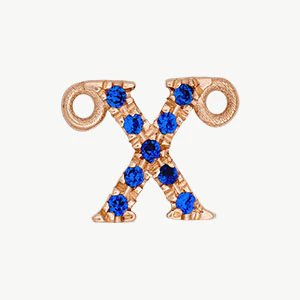 Rose Gold, Blue Sapphire Letter - Image 52