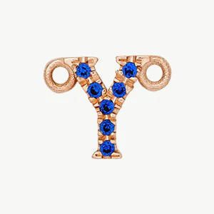 Rose Gold, Blue Sapphire Letter - Image 53
